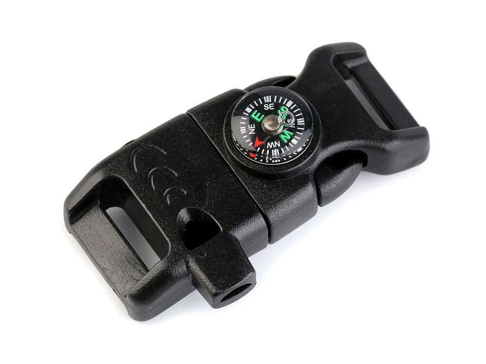 Cataramă trident cu fluier și compas, lățime 15 cm - Negru (1 Bucată)