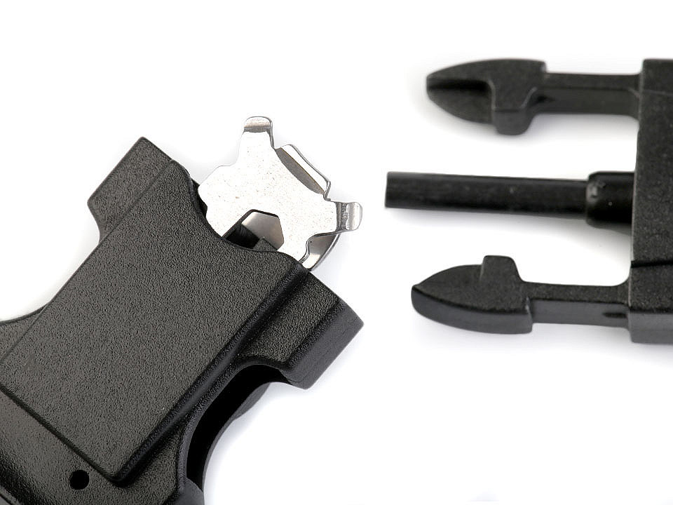 Cataramă trident cu fluier și compas, lățime 20 cm - Negru (10 Bucăți)