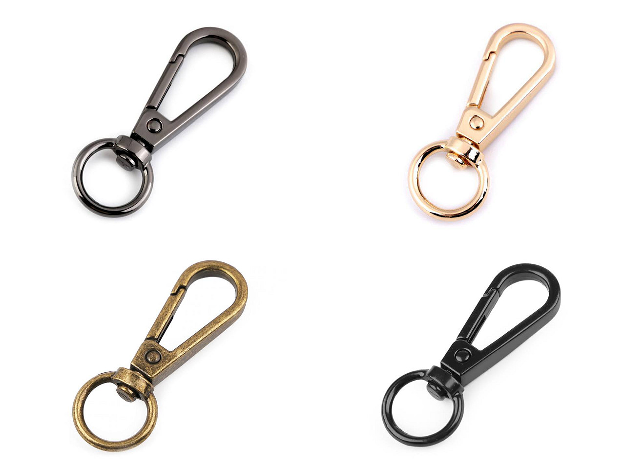 Carabină rotativă, 12 mm - Nichel negru (10 Bucăți)