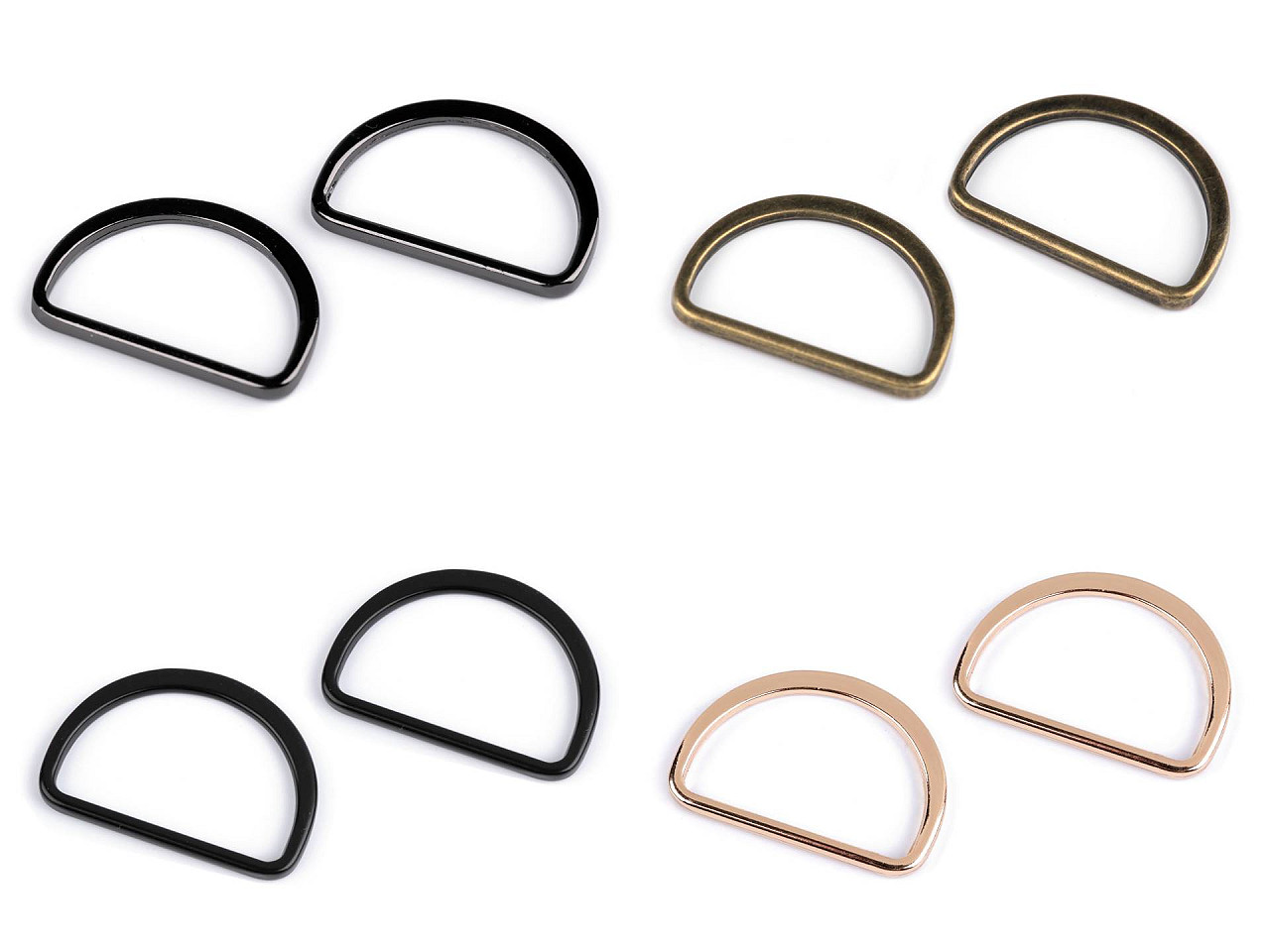 Inel metalic tip d plat, lățime 30 mm - Auriu rose (100 Bucăți)