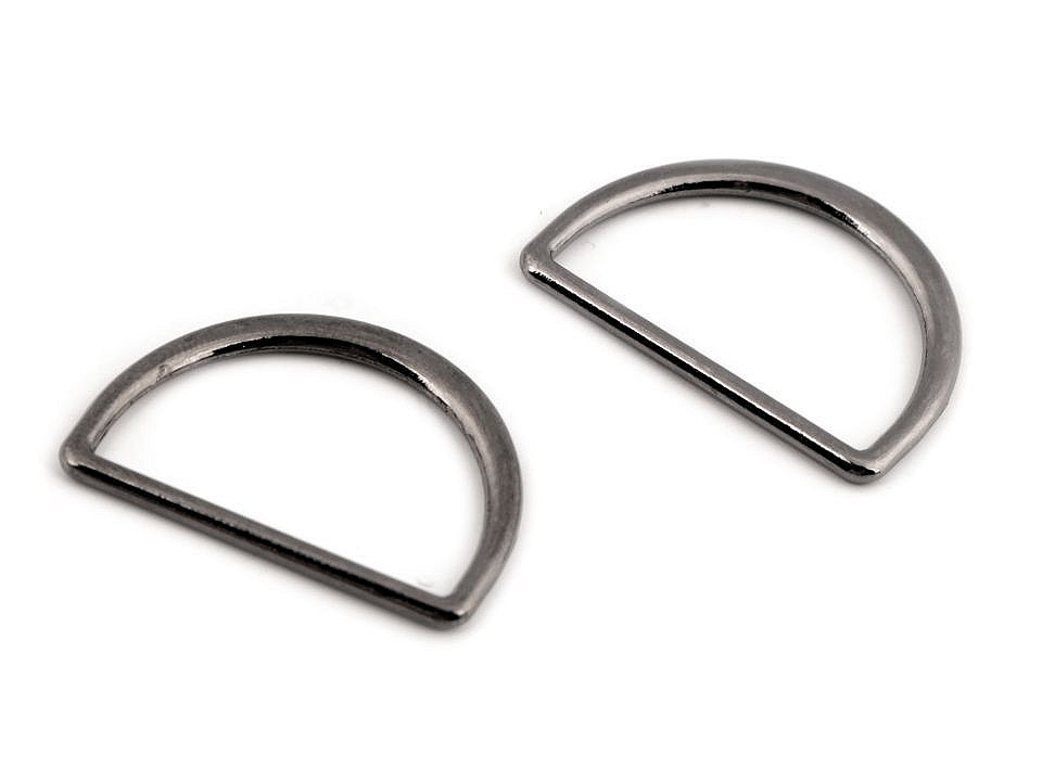 Inel metalic tip d plat, lățime 25 mm - Nichel (50 Bucăți)