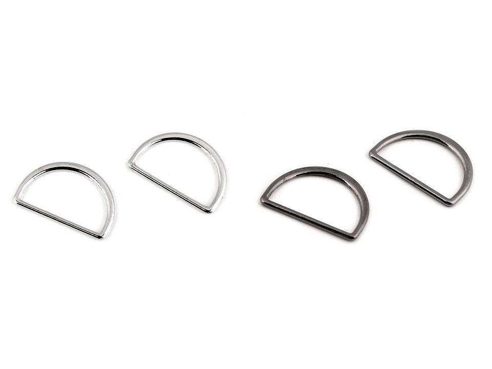 Inel metalic tip d plat, lățime 25 mm - Nichel (50 Bucăți)