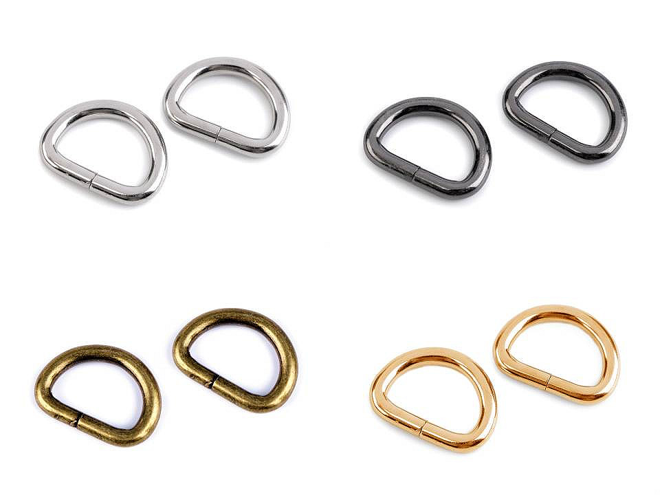 Inel metalic tip d, lățime 20 mm - Auriu rose (50 Bucăți)