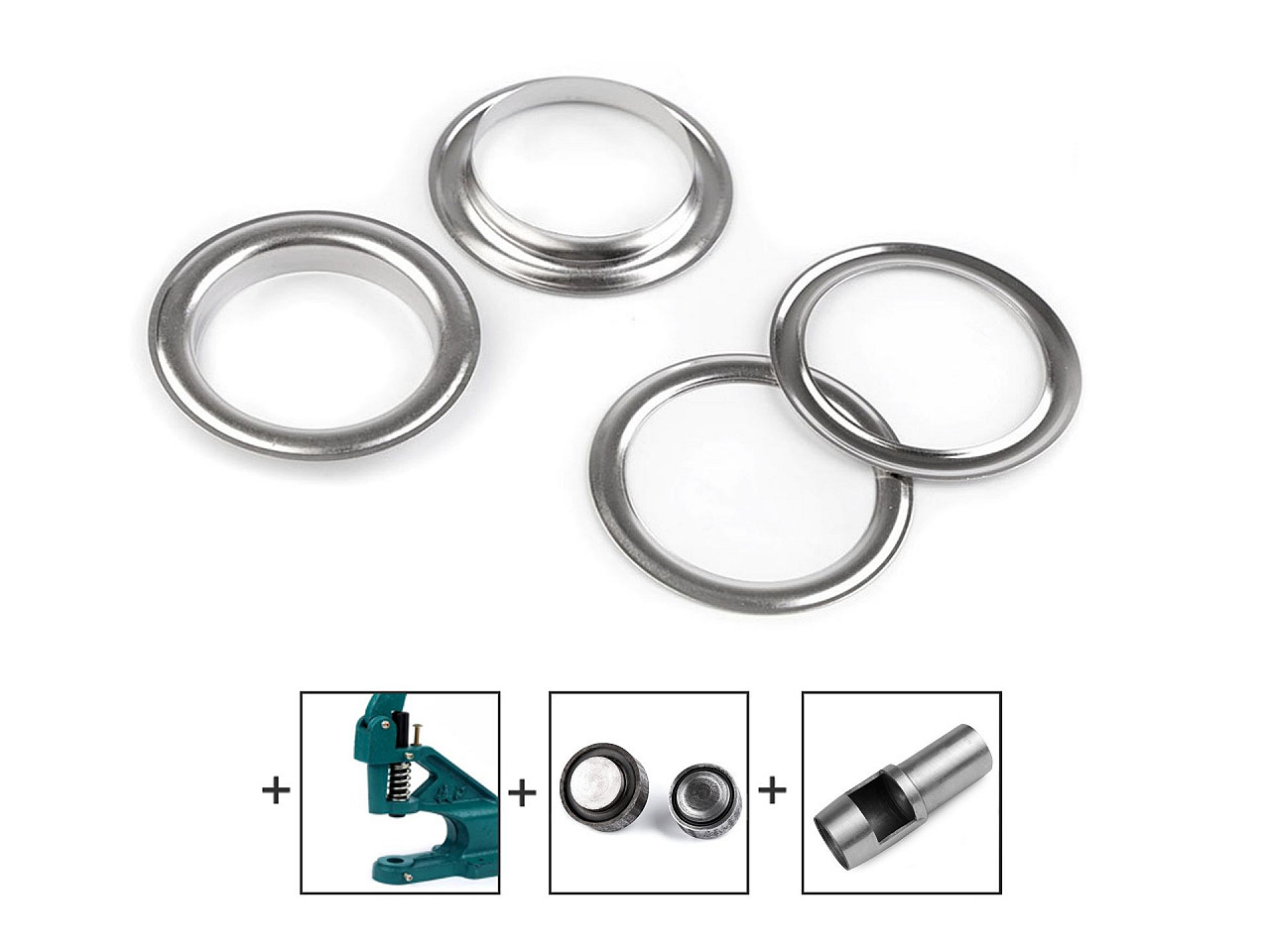 Ocheți metalici inoxidabili, ø35 mm - Nichel negru (50 Perechi) Ocheți metalici inoxidabili, ø35 mm - Nichel negru (50 Perechi)