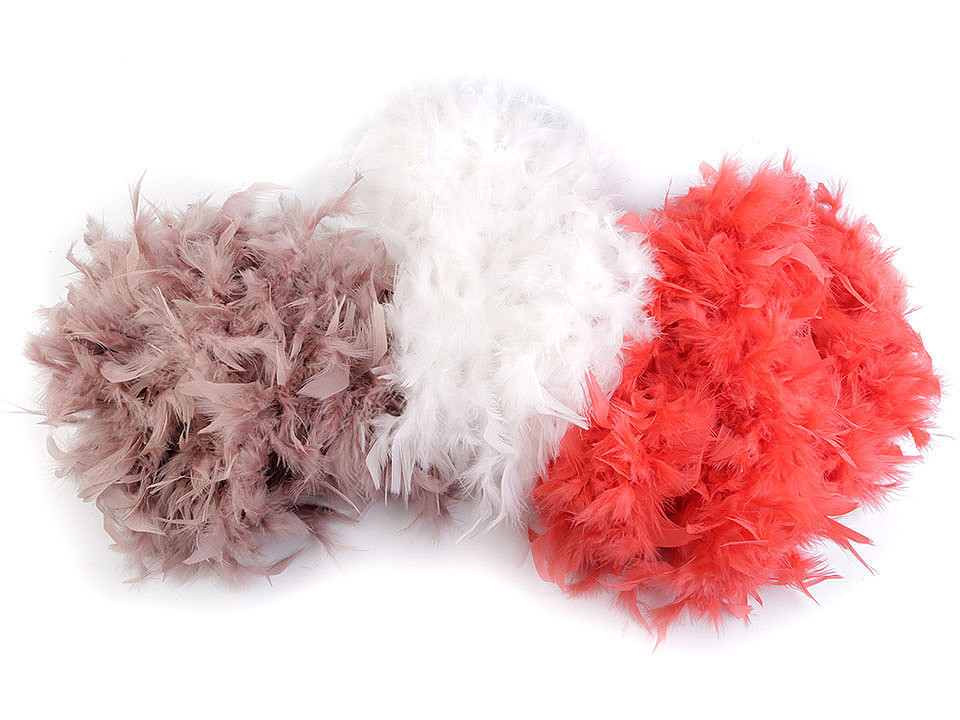 Șirag fulgi boa, pene curcan 90g, lungime 1,8m, diverse culori - Gri foarte deschis (1 Bucată)