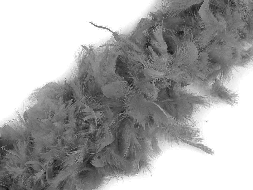 Șirag fulgi boa, pene curcan 90g, lungime 1,8m, diverse culori - Gri foarte deschis (1 Bucată)