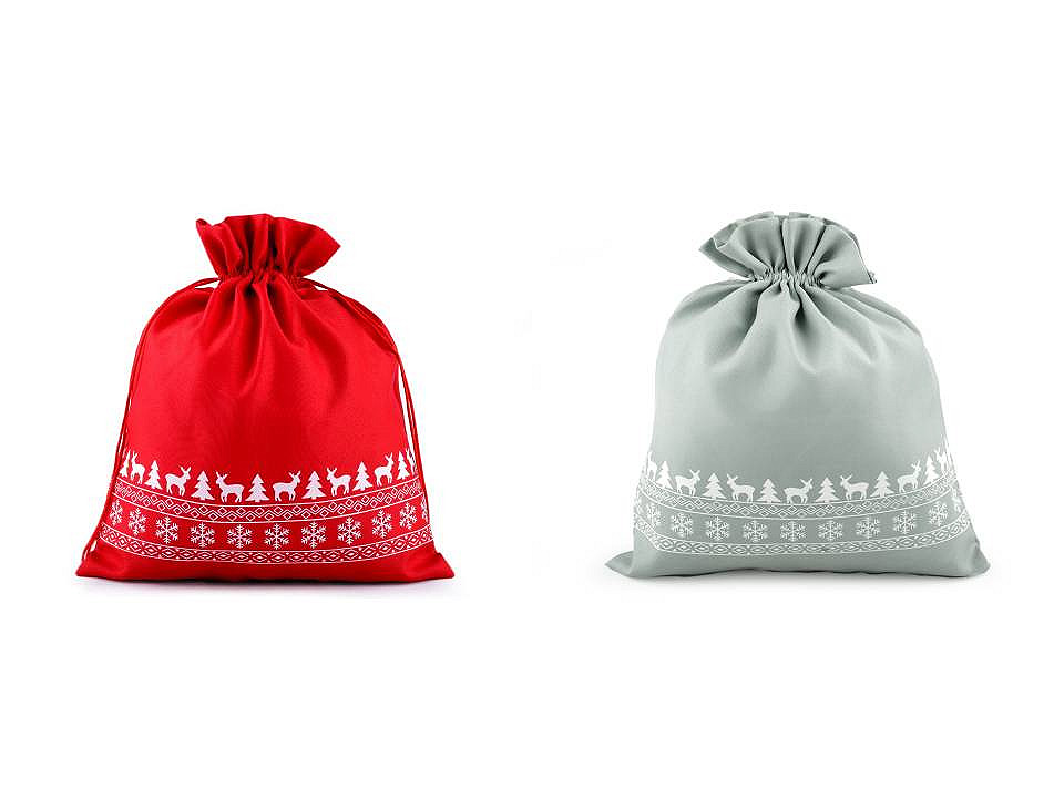 Săculeț cadouri crăciun, 30x35 cm - Roșu (1 Bucată)