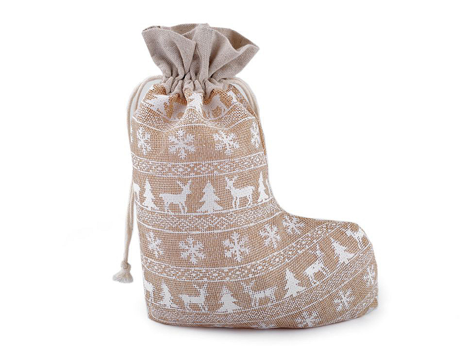 Ghetuță de moș nicolae, 20x27 cm - Ecru (10 Bucăți)