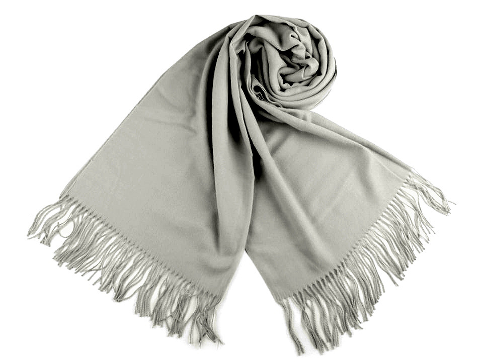 Șal pashmina / eșarfă pashmina cu franjuri - Gri neutral (1 Bucată)