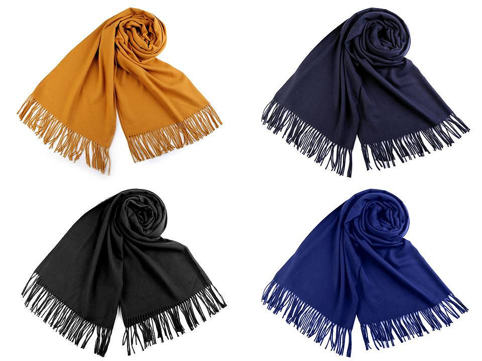 Șal pashmina / eșarfă pashmina cu franjuri - Gri neutral (1 Bucată)