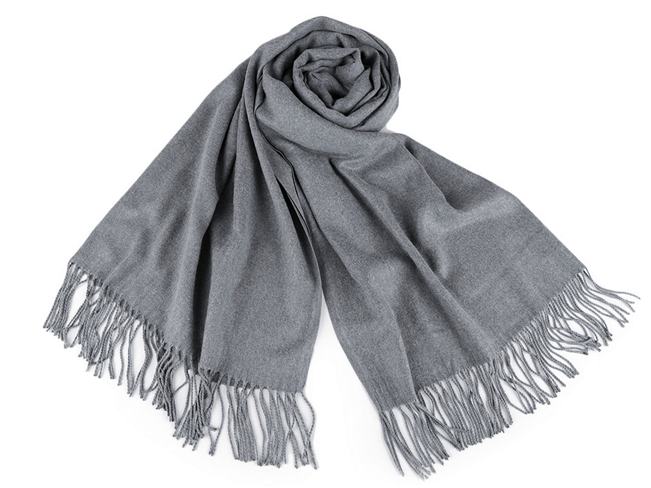 Șal pashmina / eșarfă pashmina cu franjuri - Gri neutral (1 Bucată)