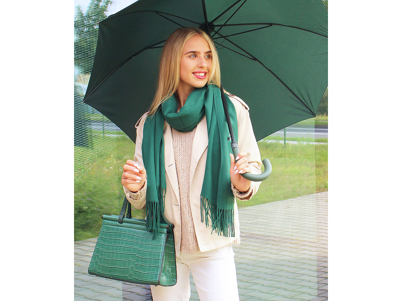 Șal pashmina / eșarfă pashmina cu franjuri - Gri neutral (1 Bucată)