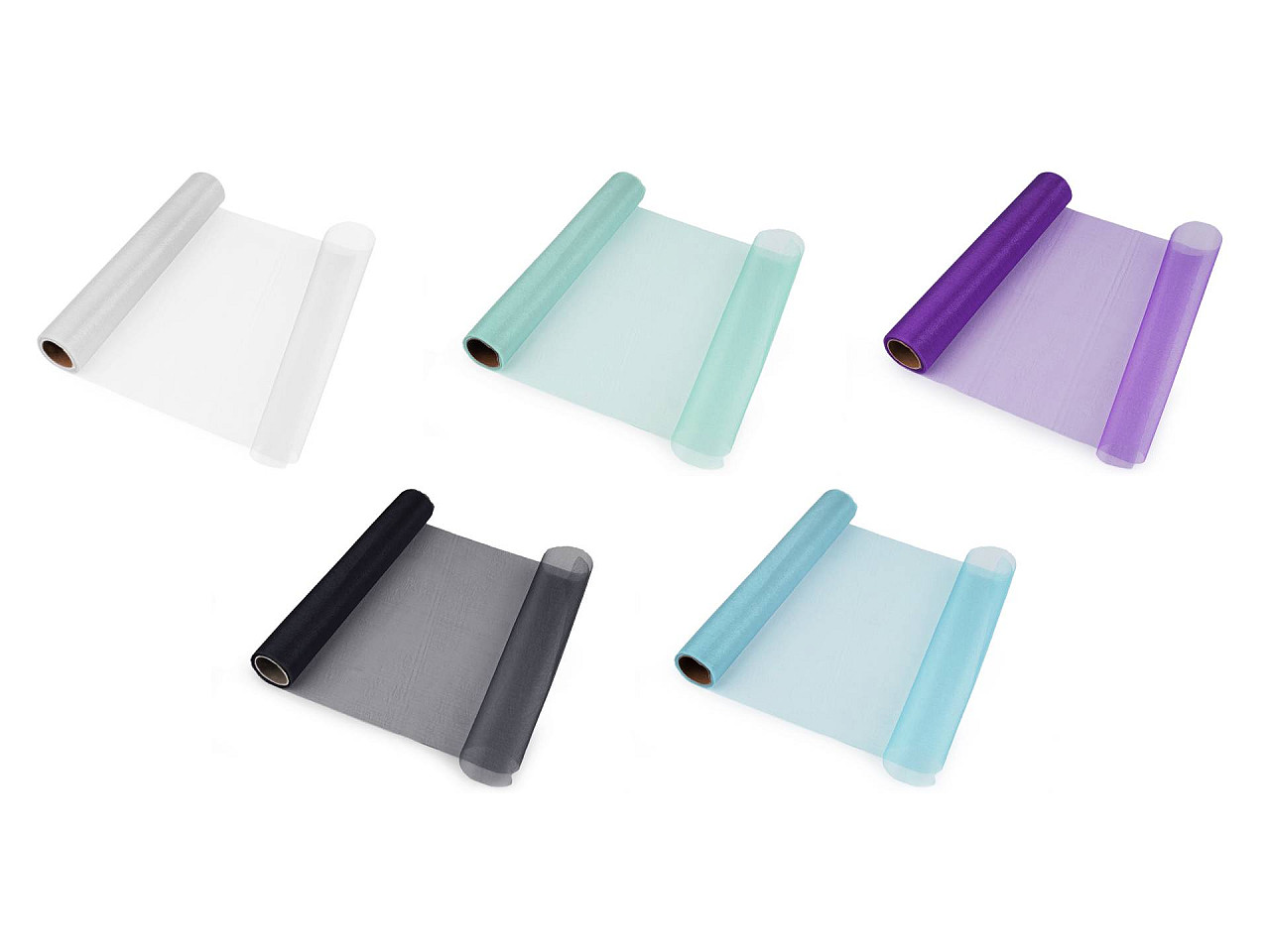 Organza, lățime 36 cm - Negru (9 Metri)