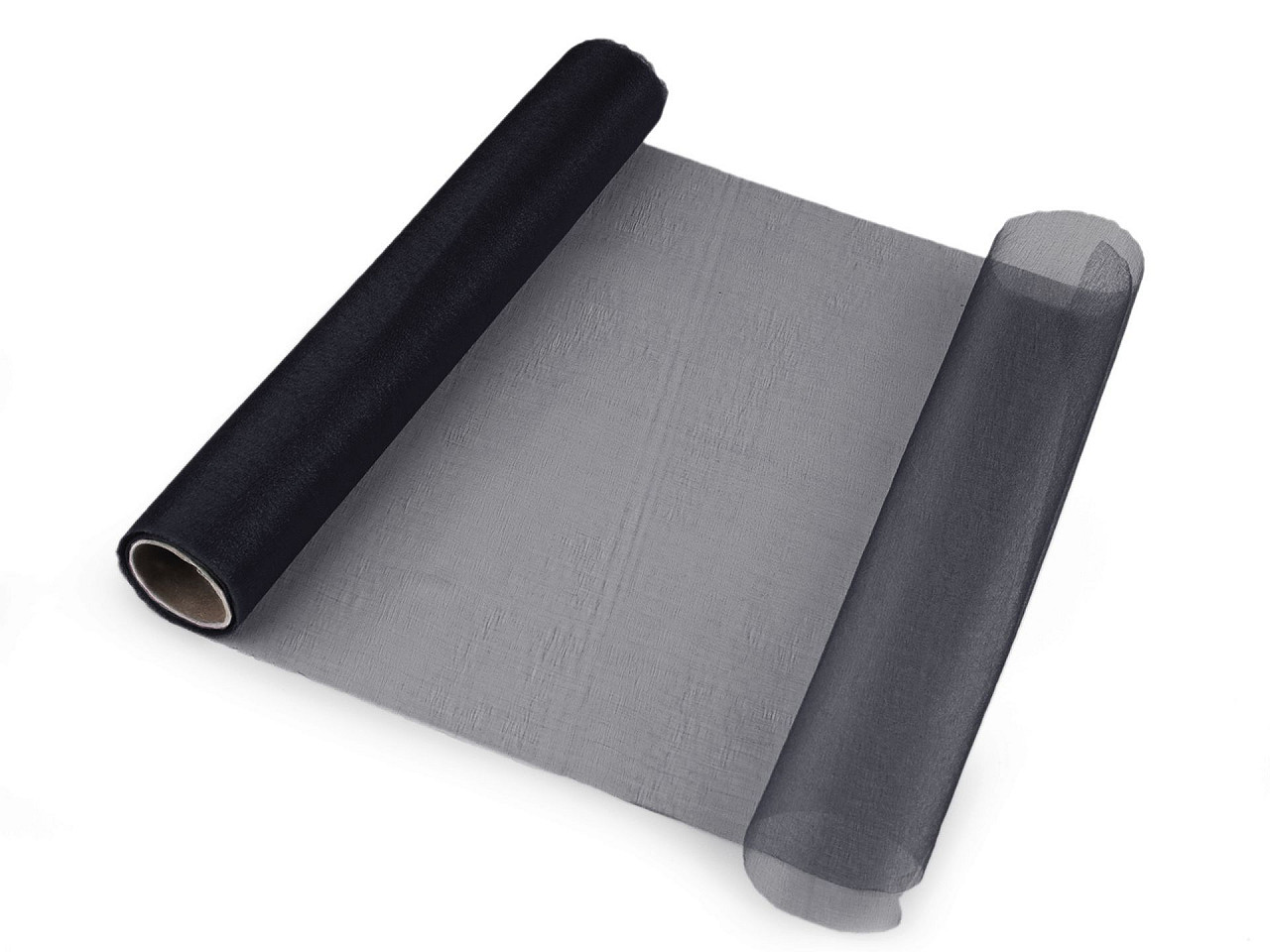 Organza, lățime 36 cm - Negru (9 Metri)