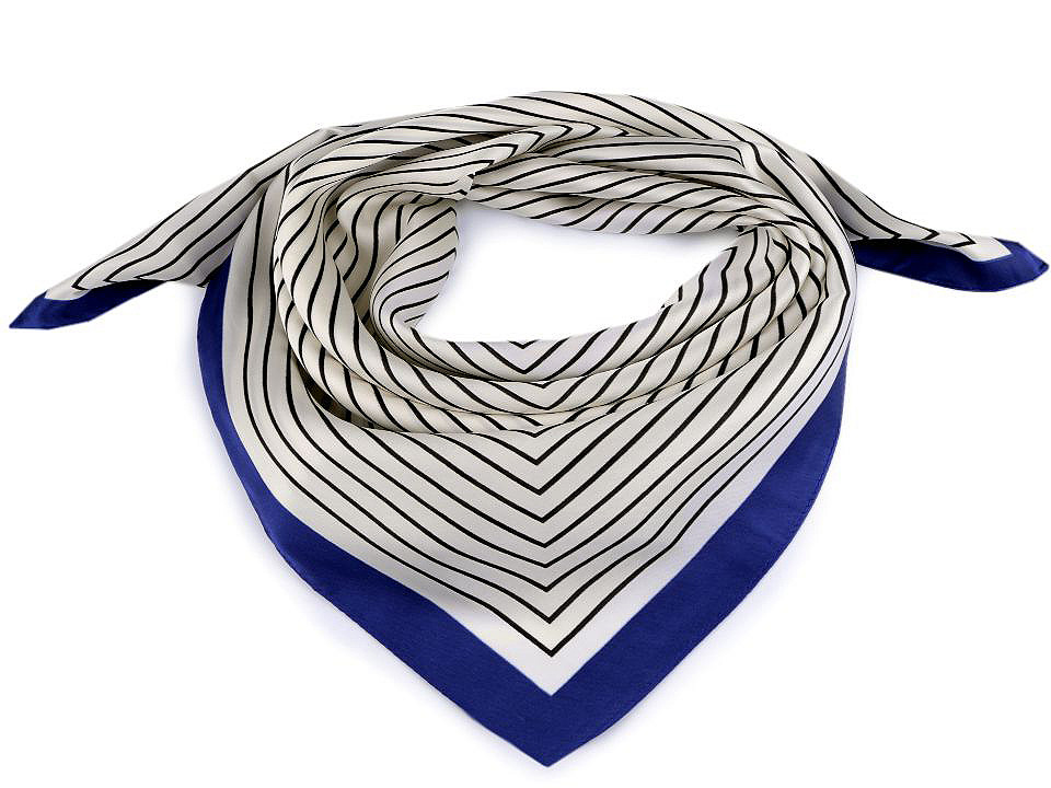 Batic satinat cu dungi,  70x70 cm - Alb (1 Bucată)