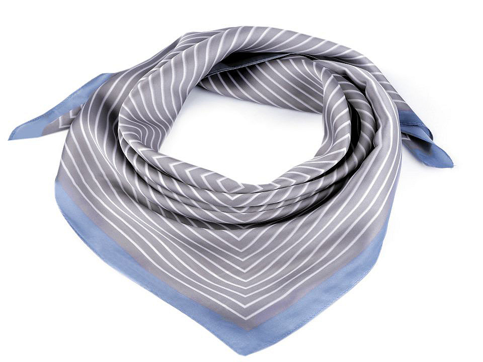 Batic satinat cu dungi,  70x70 cm - Alb (1 Bucată)