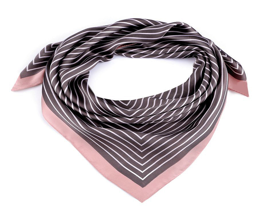 Batic satinat cu dungi,  70x70 cm - Alb (1 Bucată)