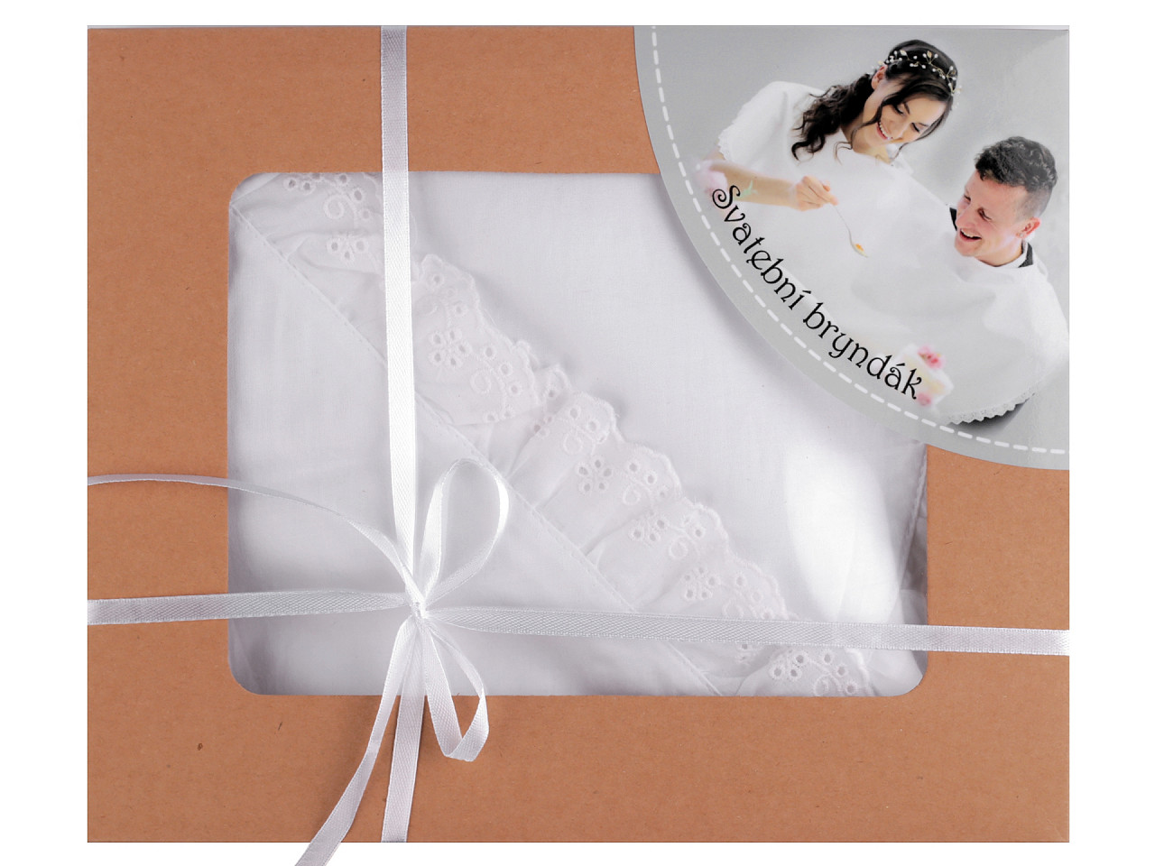 Bavetă pentru ginere și mireasă - Alb (1 Cutie)
