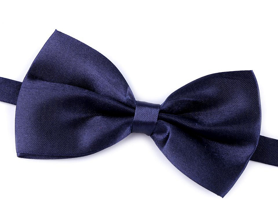 Papion satinat party - Albastru închis (1 Bucată)