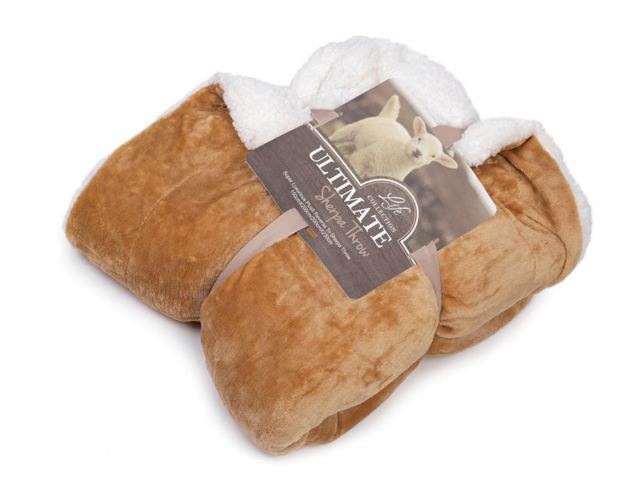 Pătură cu blană sintetică, 150x200 cm - Bordo (1 Bucată)