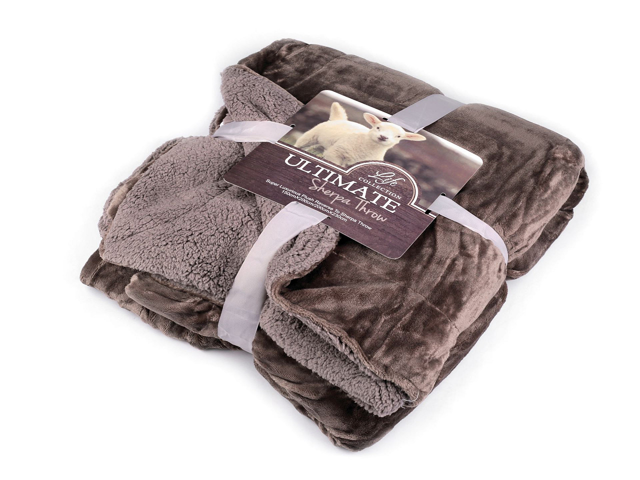 Pătură cu blană sintetică, 150x200 cm - Bordo (1 Bucată)