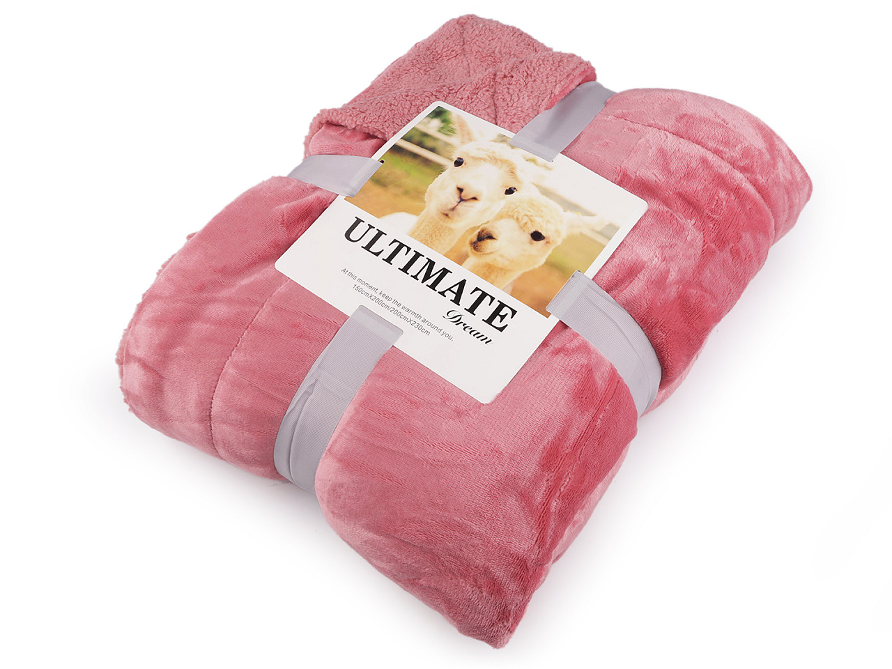 Pătură cu blană sintetică, 150x200 cm - Bordo (1 Bucată)