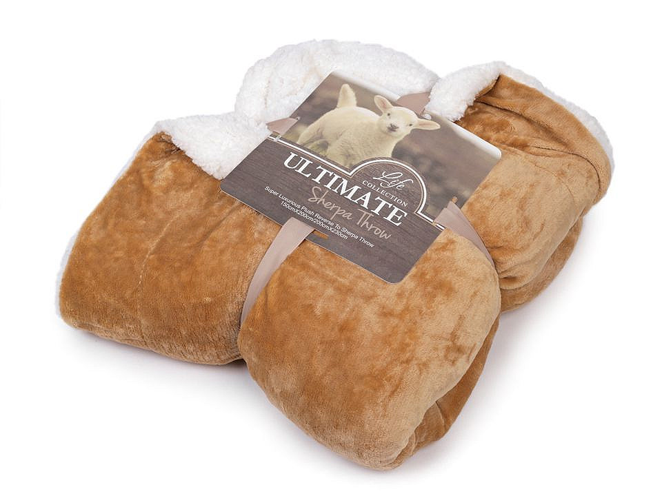 Pătură cu blană sintetică, 150x200 cm - Bordo (1 Bucată)