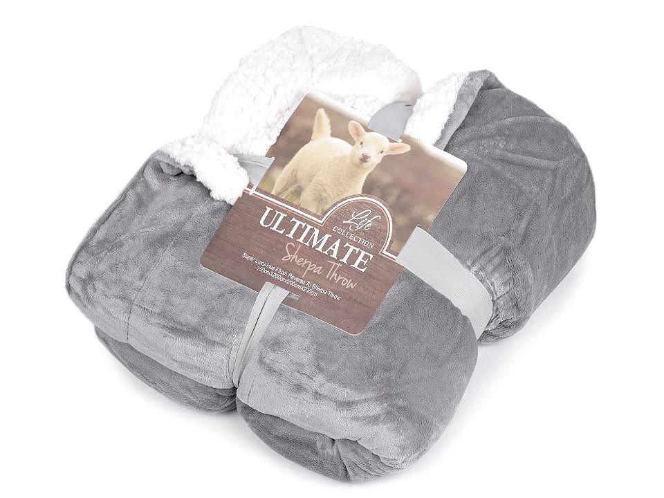 Pătură cu blană sintetică, 150x200 cm - Bordo (1 Bucată)