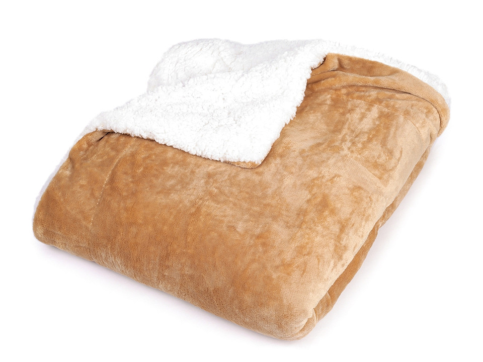 Pătură cu blană sintetică, 150x200 cm - Bordo (1 Bucată)