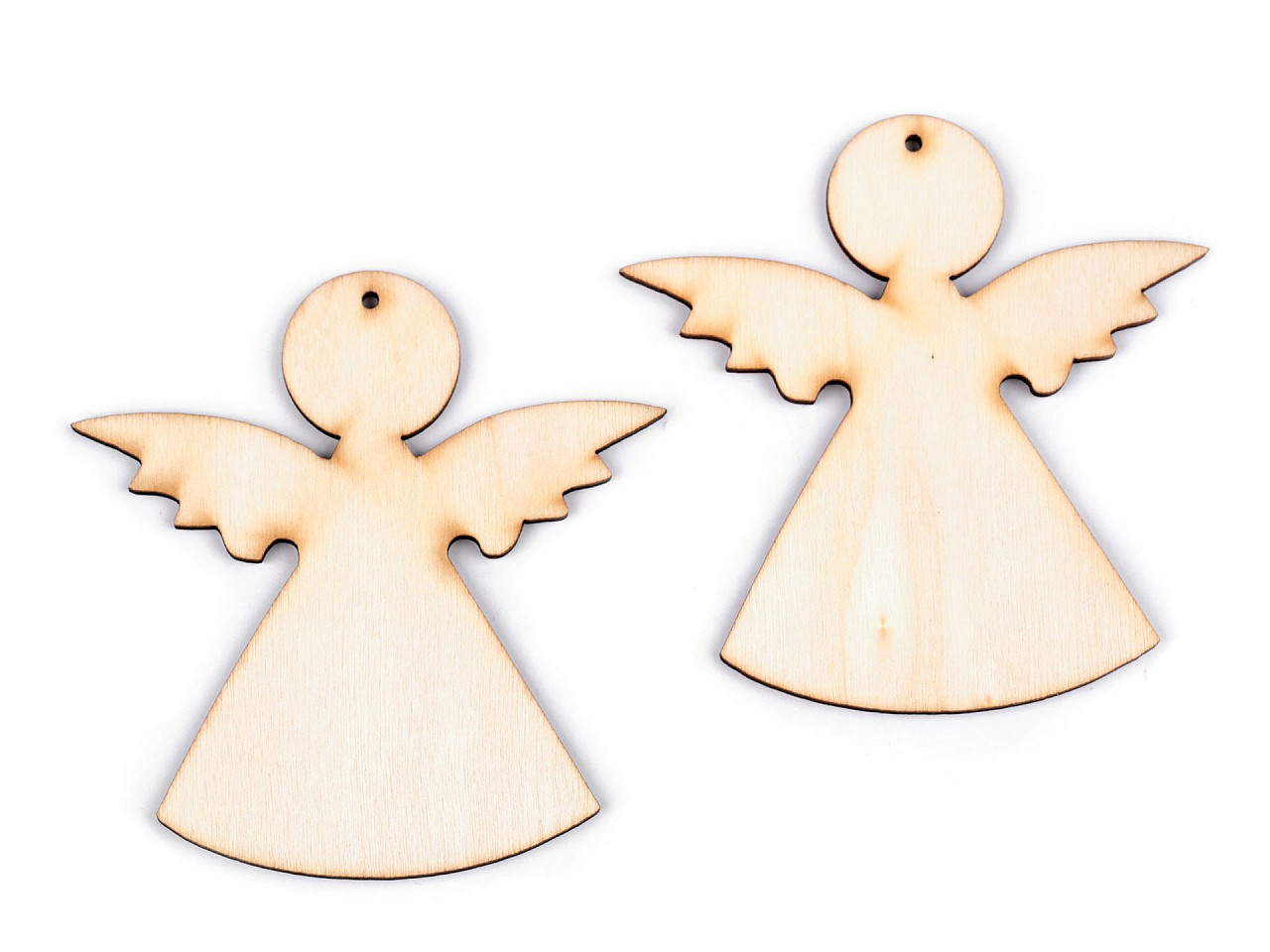 Decorațiune din lemn îngeraș - Alb (2 Bucăți)