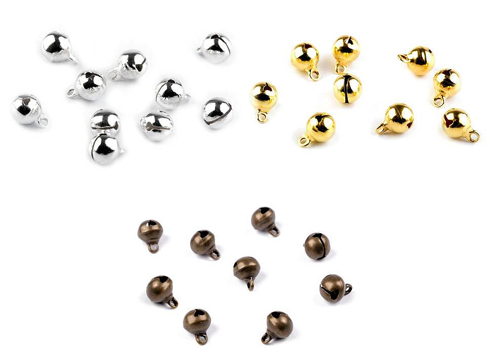 Clopoței / zurgălăi metalici, ø8 mm - Argintiu (20 Bucăți)