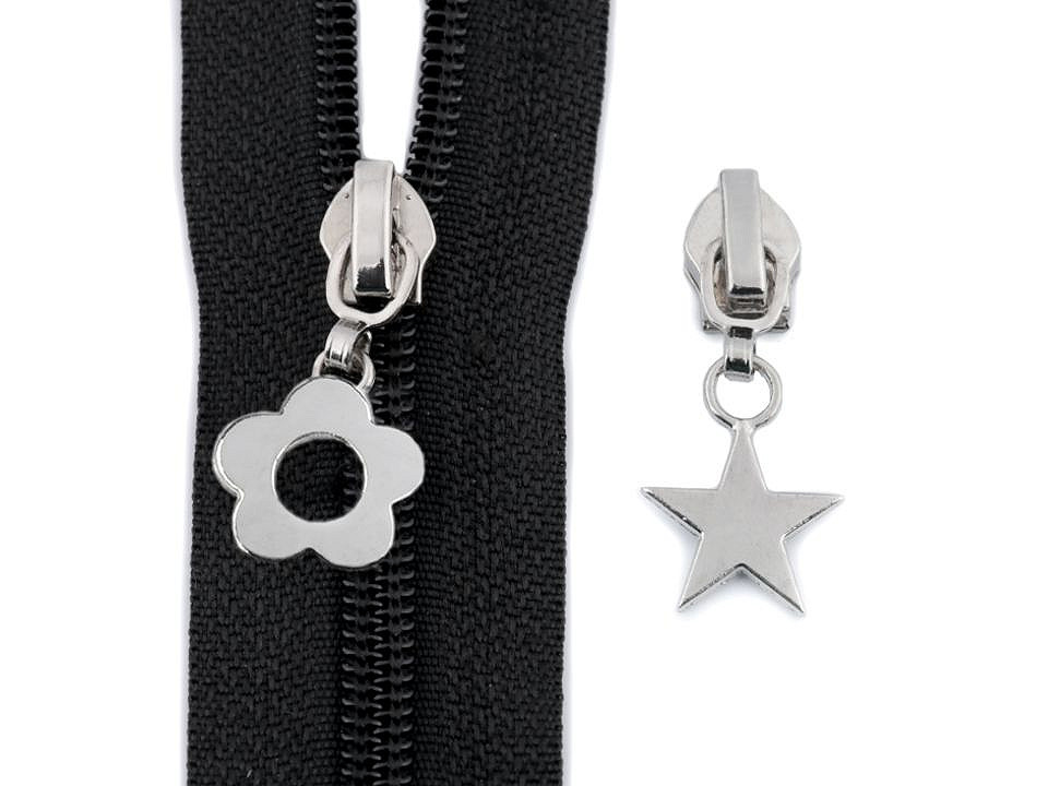 Cursor fermoar spiralat no 5, diverse modele - Nichel negru (30 Bucăți)