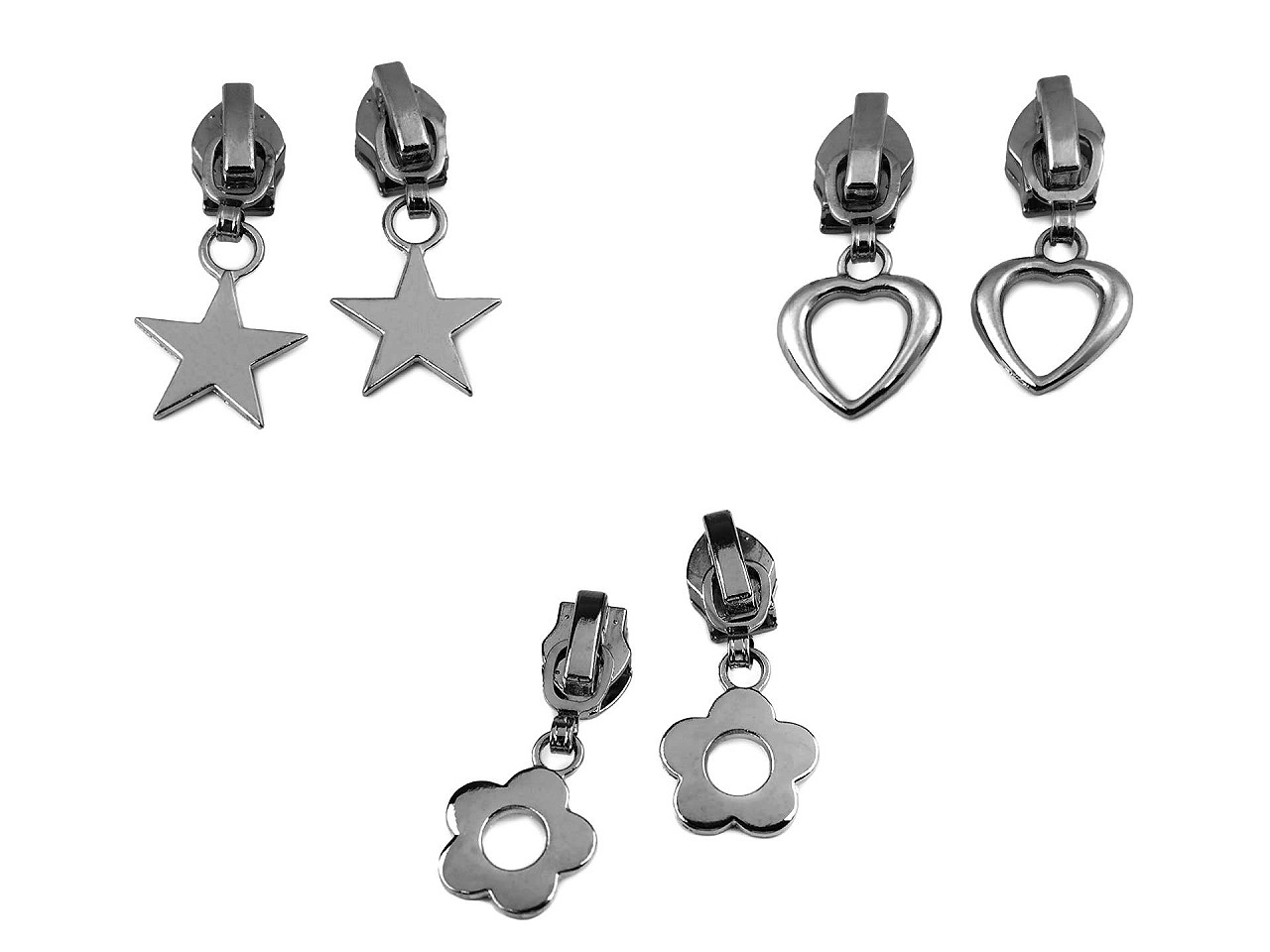 Cursor fermoar spiralat no 5, diverse modele - Nichel negru (30 Bucăți)