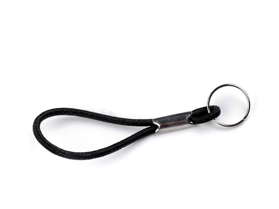 Agățătoare elastică cu inel - Negru (100 Bucăți)