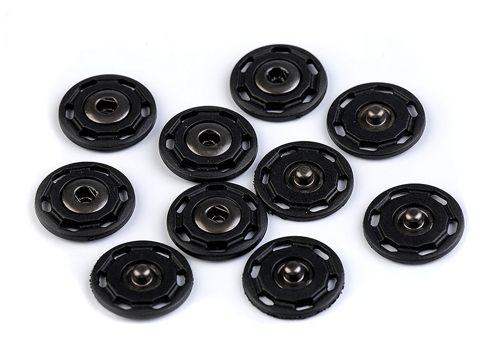 Capse de cusut, ø25 mm - Negru (50 Perechi)