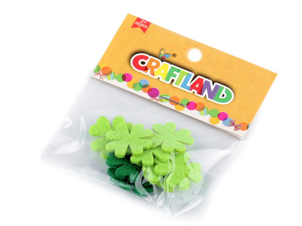 Trifoi din fetru, ø20 mm - Mix culori (10 Bucăți)