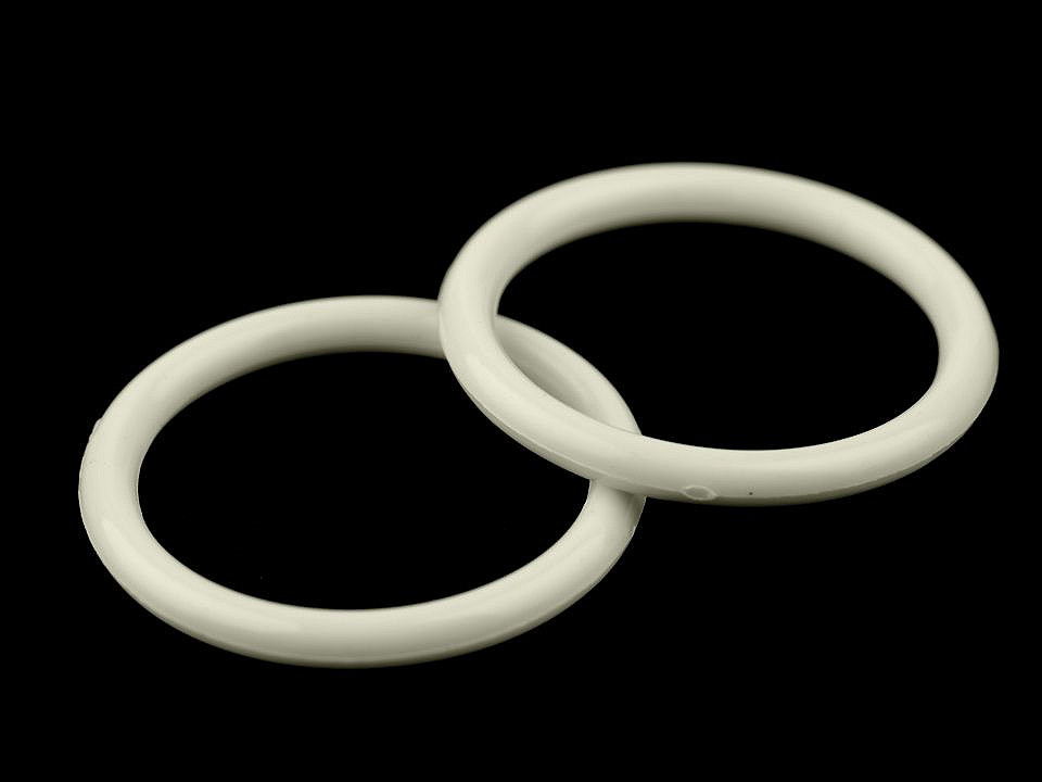 Inele plastic, ø30 mm - Alb lăptos (100 Bucăți)