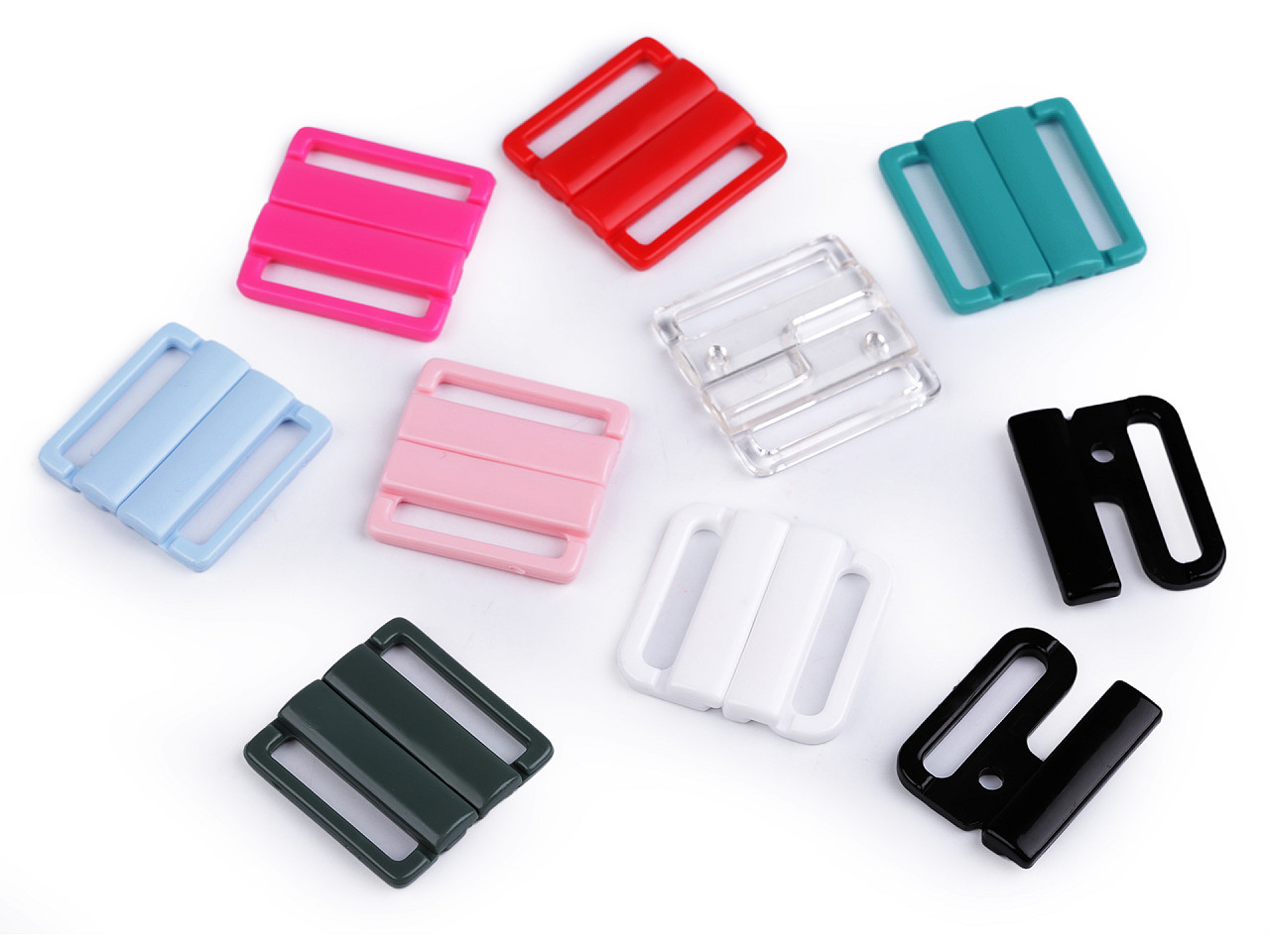 Închizătoare sutien, lățime 25 mm - Gri verzui deschis (2 Perechi)