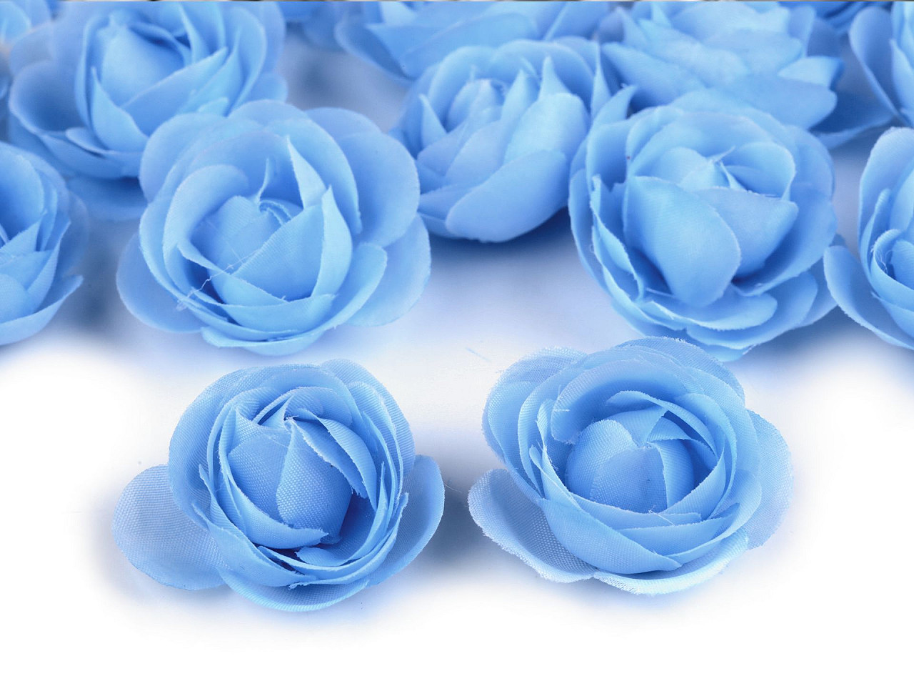 Trandafiri decor,  ø3,5 cm - Albastru deschis (4 Bucăți)