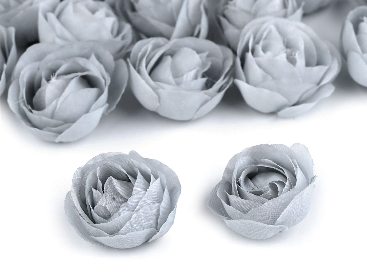 Trandafiri decor,  ø3,5 cm - Albastru deschis (4 Bucăți)