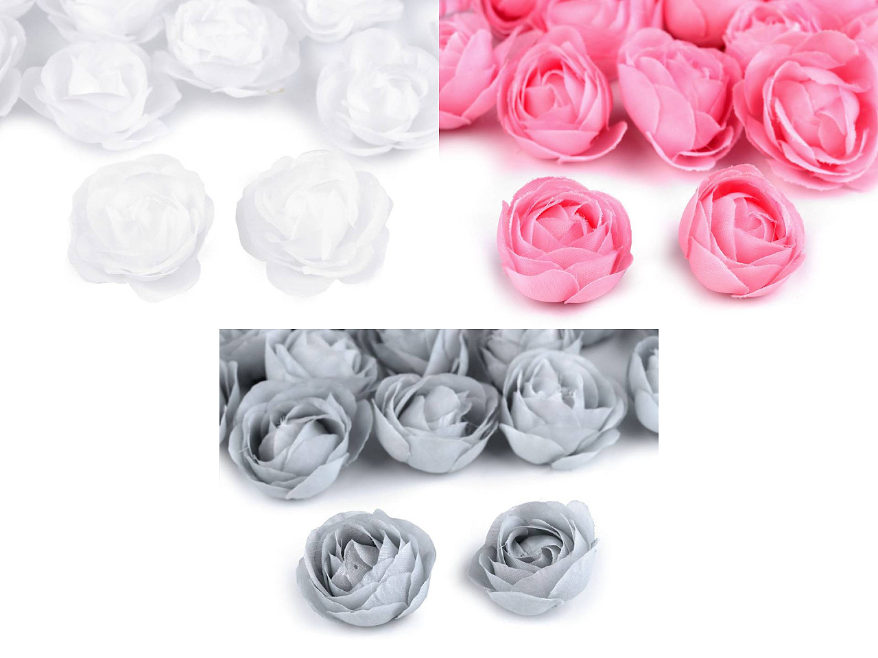 Trandafiri decor,  ø3,5 cm - Albastru deschis (4 Bucăți)