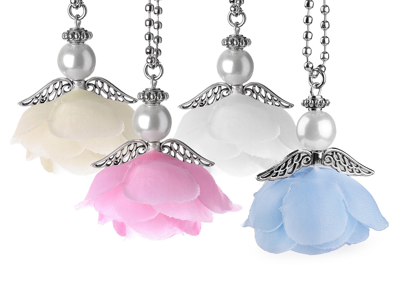 Trandafiri decor,  ø3,5 cm - Albastru deschis (4 Bucăți)