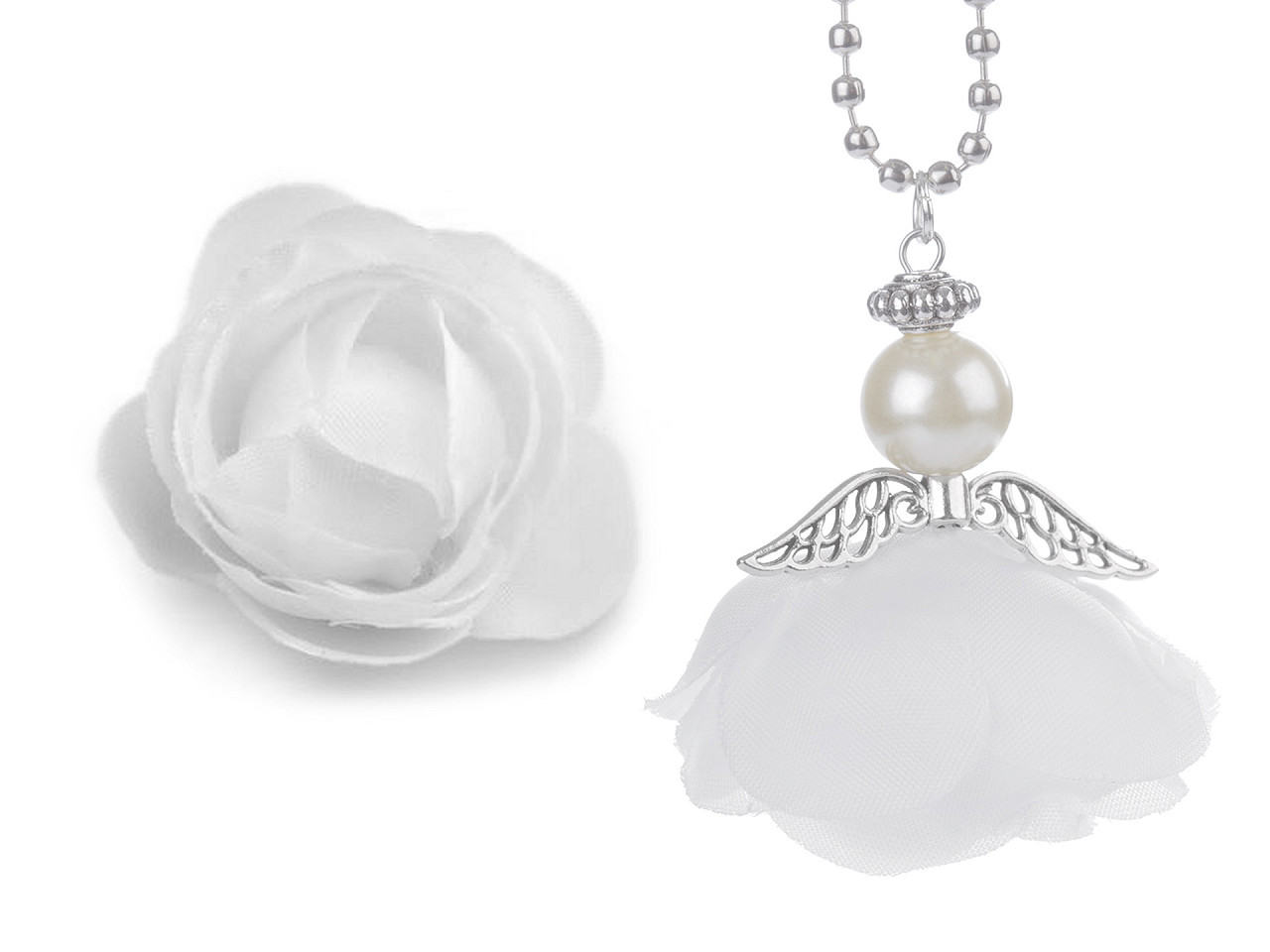 Trandafiri decor,  ø3,5 cm - Albastru deschis (4 Bucăți)