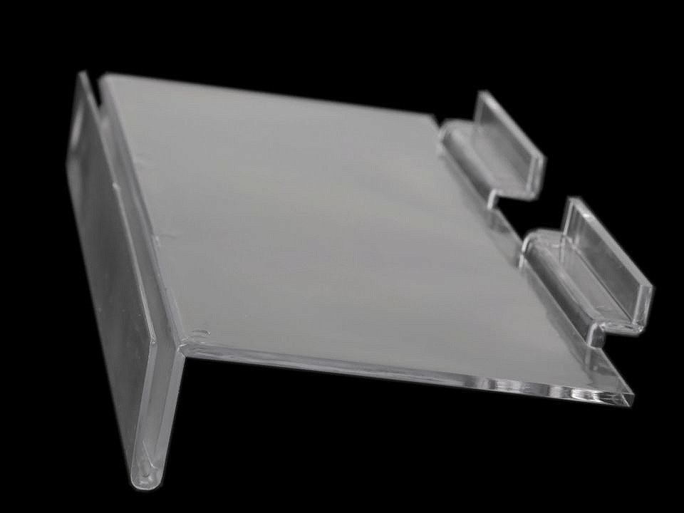 Raft panou slatwall, 11,5x25 cm - Transparent (5 Bucăți)