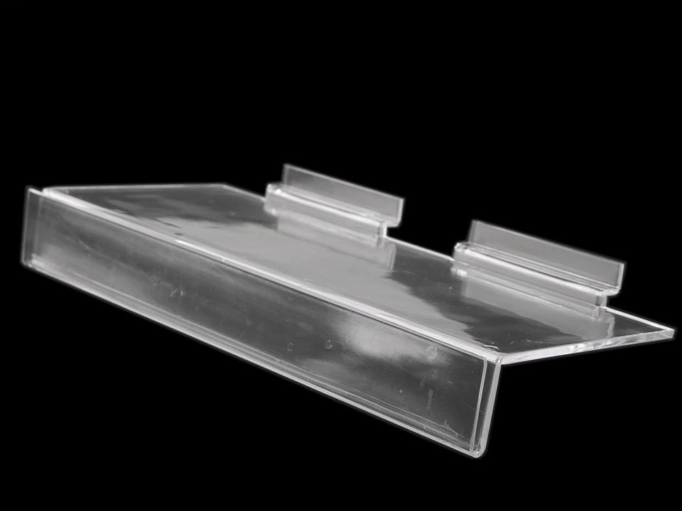 Raft panou slatwall, 11,5x25 cm - Transparent (5 Bucăți)