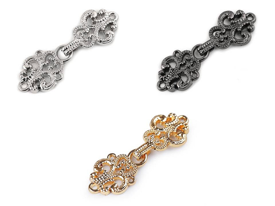 Închizătoare decorativă filigranată - Nichel negru (4 Perechi)