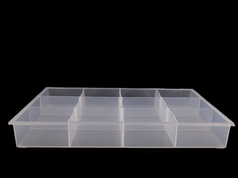 Cutie din plastic compartimentată, 23x34,5x4,5 cm - Transparent (1 Bucată)