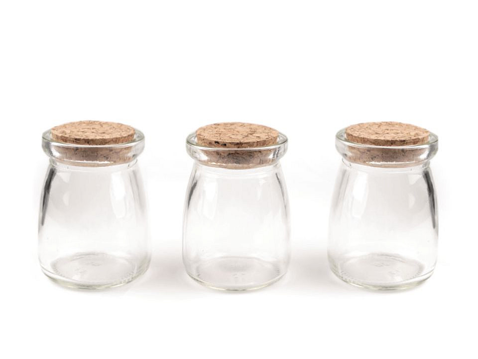 Sticluță cu dop de plută, 56x73 mm - Transparent (8 Fiole)