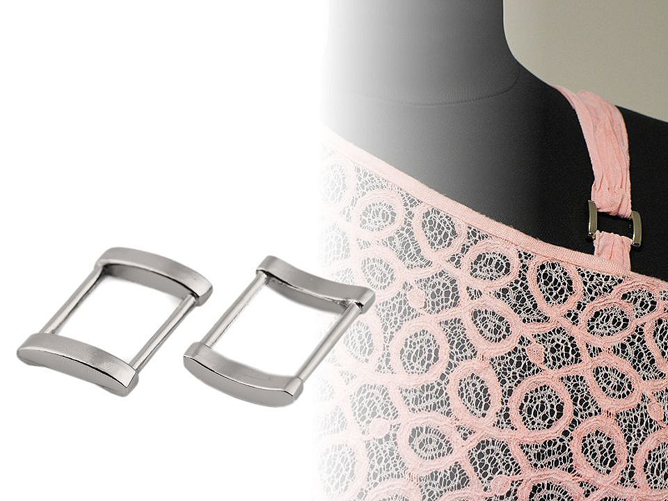 Cataramă decorativă dreptunghiulară, lățime 20 mm - Nichel (4 Bucăți)