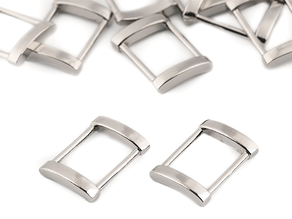 Cataramă decorativă dreptunghiulară, lățime 20 mm - Nichel (4 Bucăți)